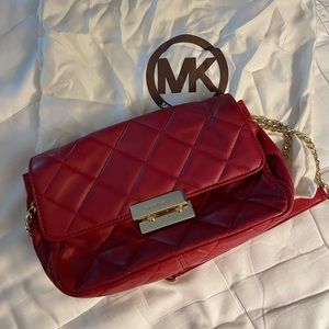 Red Leather Micheal Kors Purse